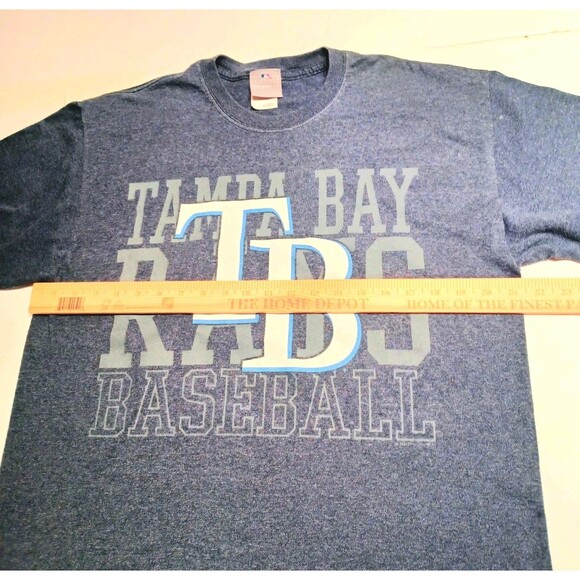 MLB Tampa Bay Rays  Blue Baseball T-shirt Men's Size Large - Picture 5 of 8